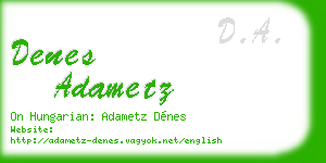 denes adametz business card